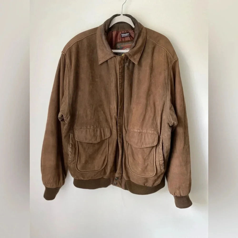 Vintage Wilsons Leather Jacket Men’s XL Tall Adventure Bound Bomber